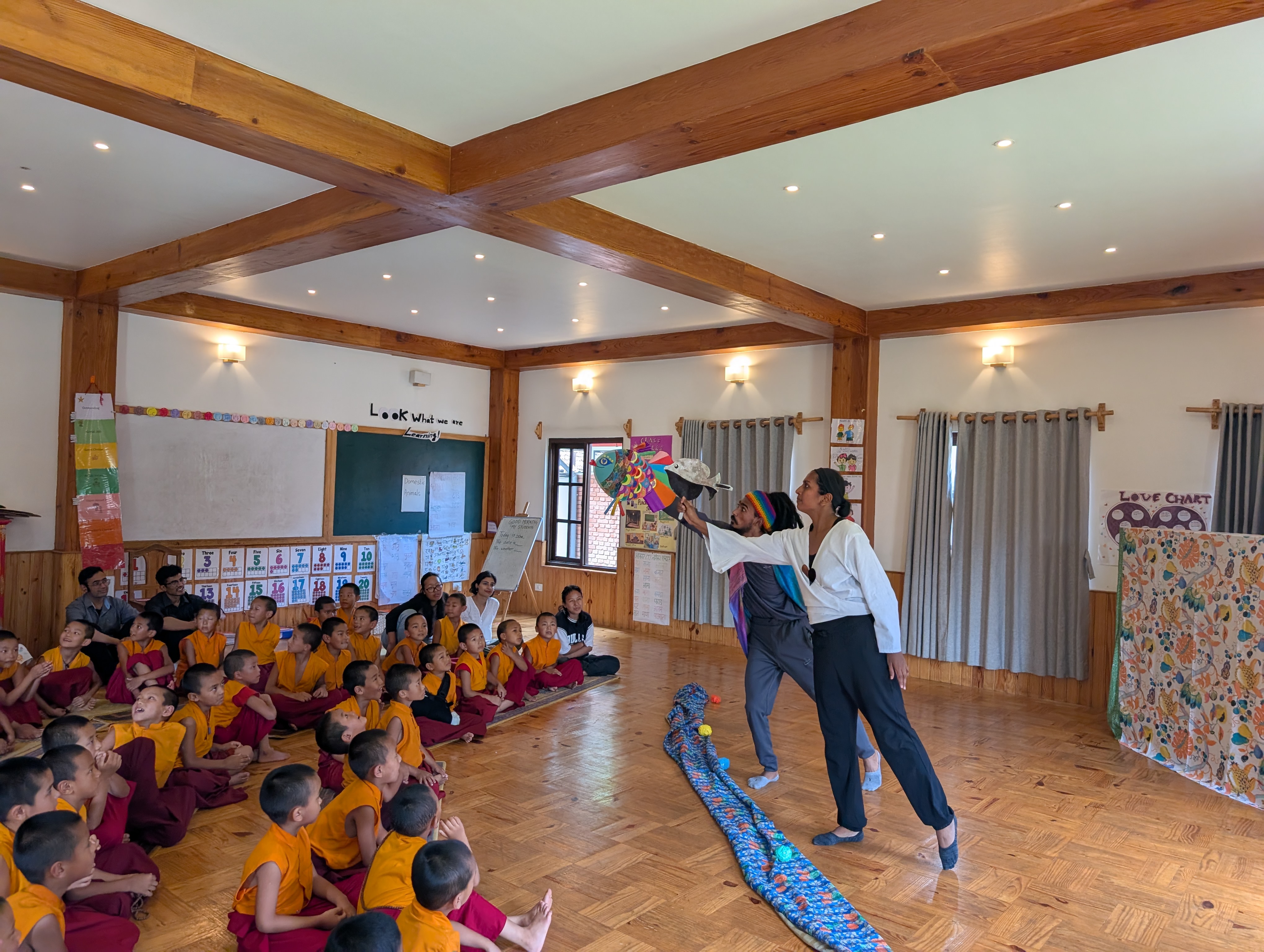 ‘Fish’s Rainbow Dream’ Storytelling Performance for young monks at Tergar School, Kathmandu