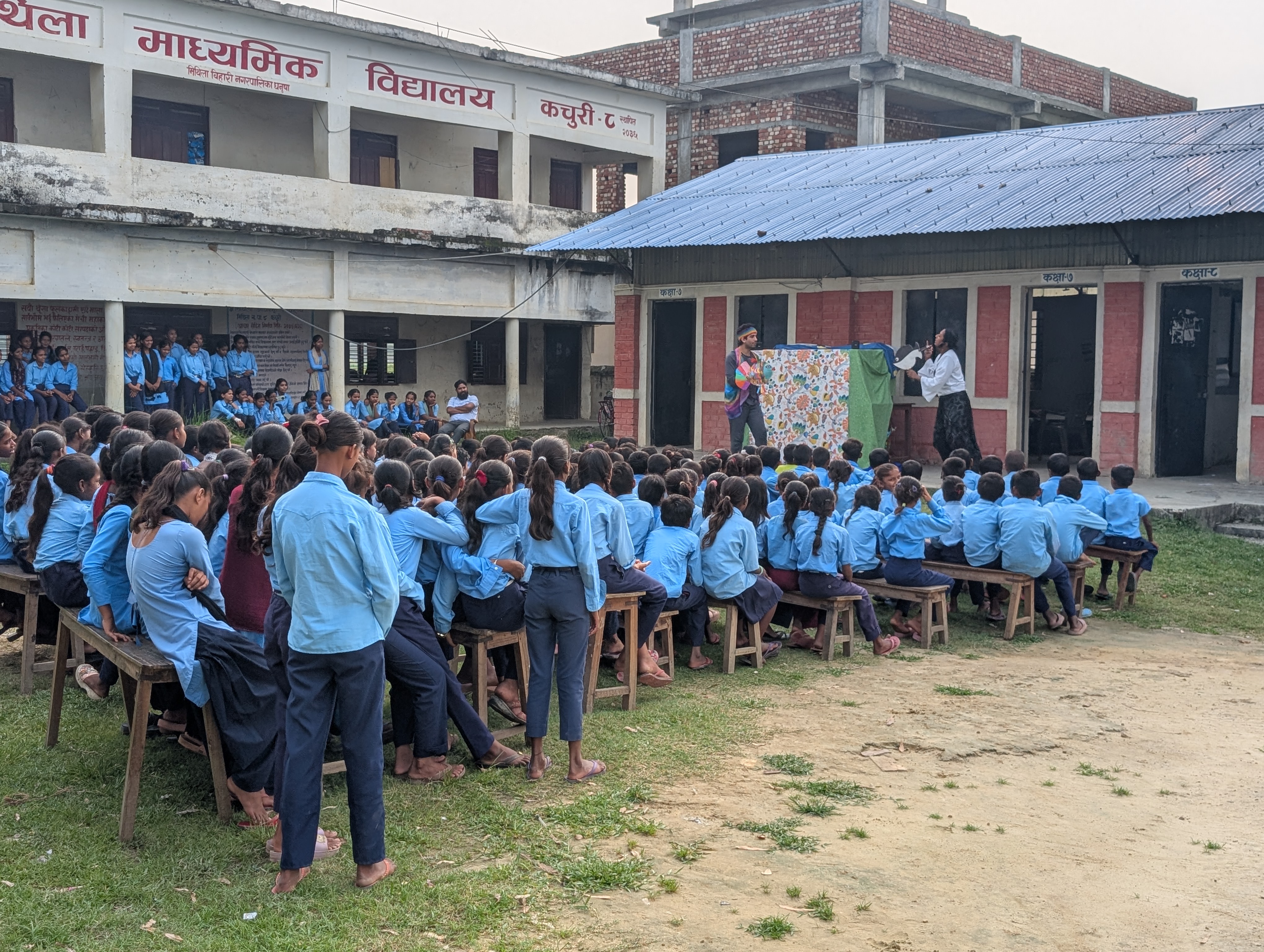 When Theatre Travelled to a School in the village at KACHURI, DHANUSHA – माछाको रंगीन सपना (Fish’s Rainbow Dream)